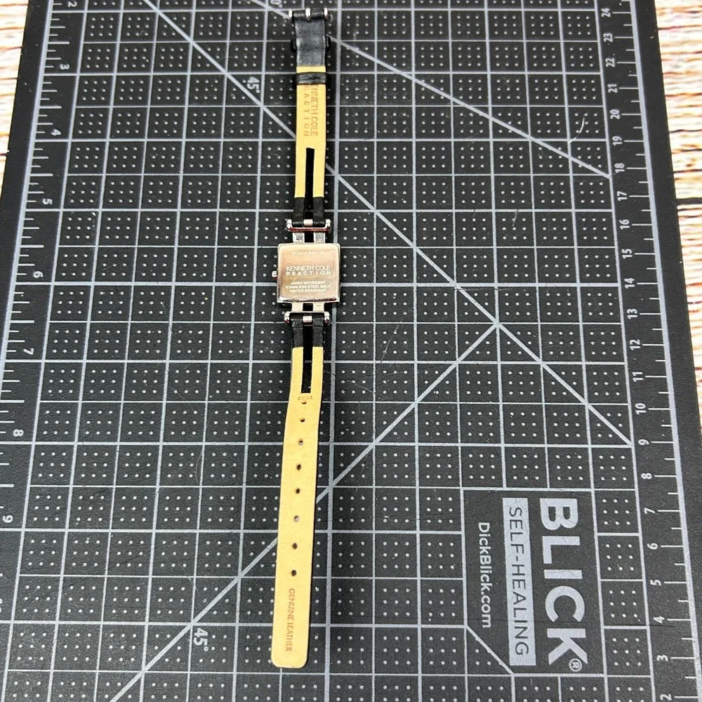 Kenneth Cole Reaction Womens Watch KC2414 S301-06 Black Square Dial Tested‎